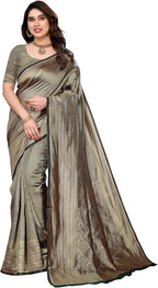 Women'S Litchi Silk Banarasi Silk Saree (Seema)
