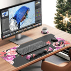 Mouse Pad Set, Peony Flower Desk Mat for Keyboard and Mouse