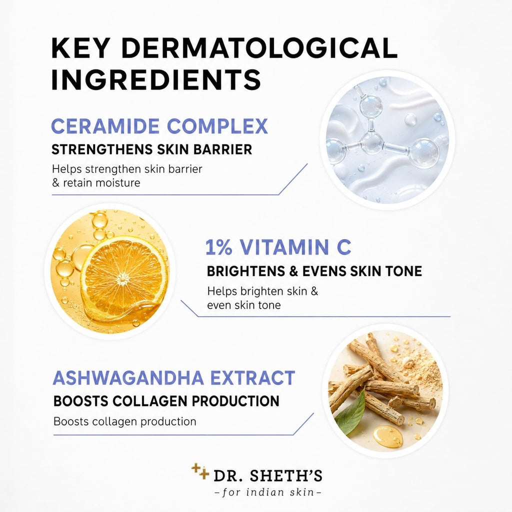 Ceramide & Vitamin C Oil-Free Face Moisturizer for Oily Skin - Lightweight Ceramide Moisturizer with Vitamin C & Ashwagandha, Hydrates & Brightens, Men & Women, 1.76 Oz (50G)