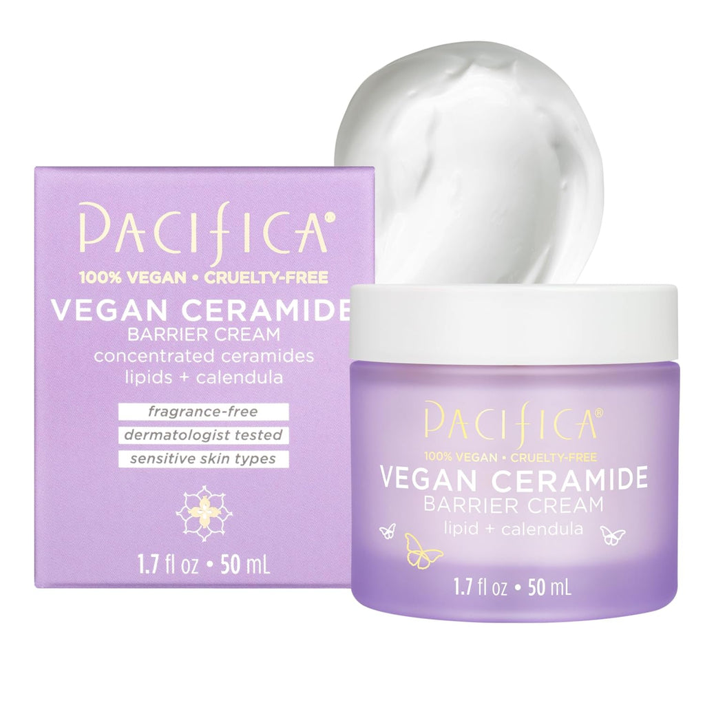 Face Cream - Vegan Ceramide Barrier Cream W/Niacinamide & Shea Butter - Hydrating Daily Face Moisturizer Fragrance Free for Sensitive Skin, Vegan, Clean Beauty Allergy & Dermatologist Tested