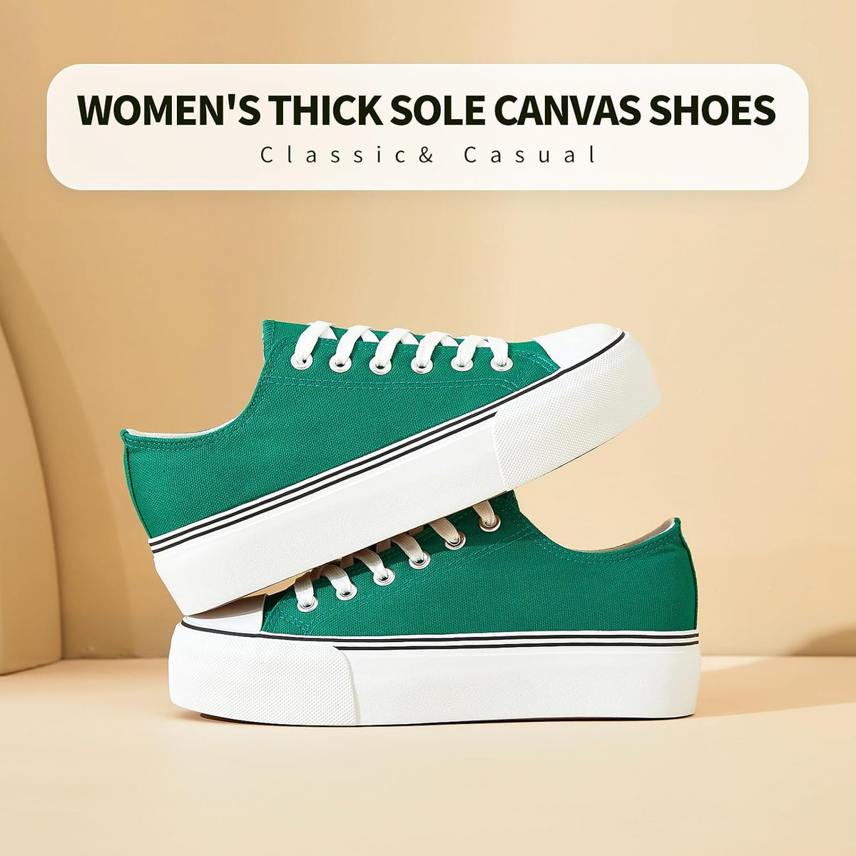 Womens Platform Canvas Sneakers Tennis Shoes