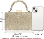 CAREIDO Rhinestone Clutch Purse, Crystal Evening Bag for Wedding Prom Party