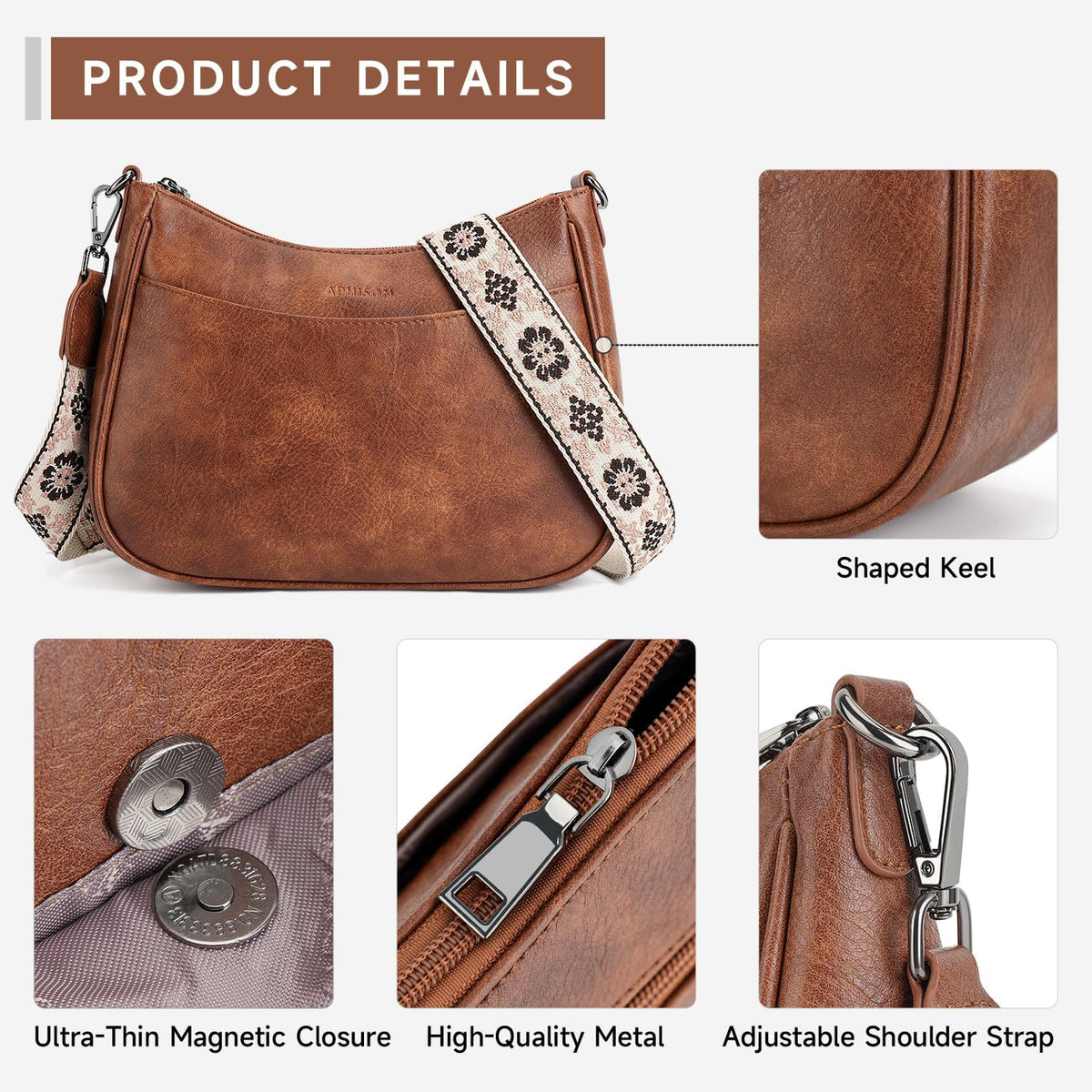 Trendy Leather Crossbody Purse, Women'S Shoulder Handbag