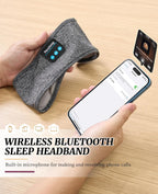 Sleep Headphones Wireless, Bluetooth Sports Headband Headphones with Ultra-Thin HD Stereo Speakers Perfect for Sleeping,Workout,Jogging,Yoga,Insomnia, Air Travel, Meditation (Grey)