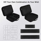 Electronics Organizer Travel Case, Cable Organizer Bag, Black