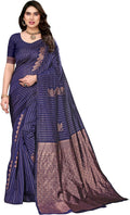 Women'S Litchi Silk Banarasi Silk Saree (Meena)