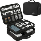 Electronics Organizer Travel Case, Cable Organizer Bag, Black