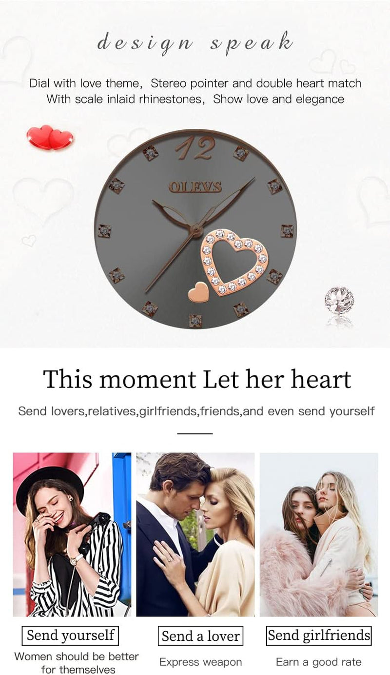 Watches for Women and Bracelet Set Slim Casual Dress Ladies Wrist Watch Rose Gold