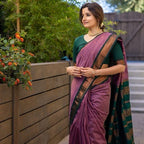 Indina Women'S Cotton Maheshwari Silk Saree with Unstitched Blouse Piece