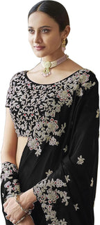 Women'S Rangoli Silk Embroidred Saree with Unstitch Blouse Piece