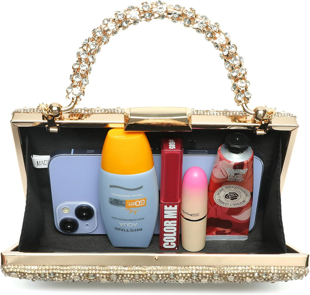 CAREIDO Rhinestone Clutch Purse, Crystal Evening Bag for Wedding Prom Party