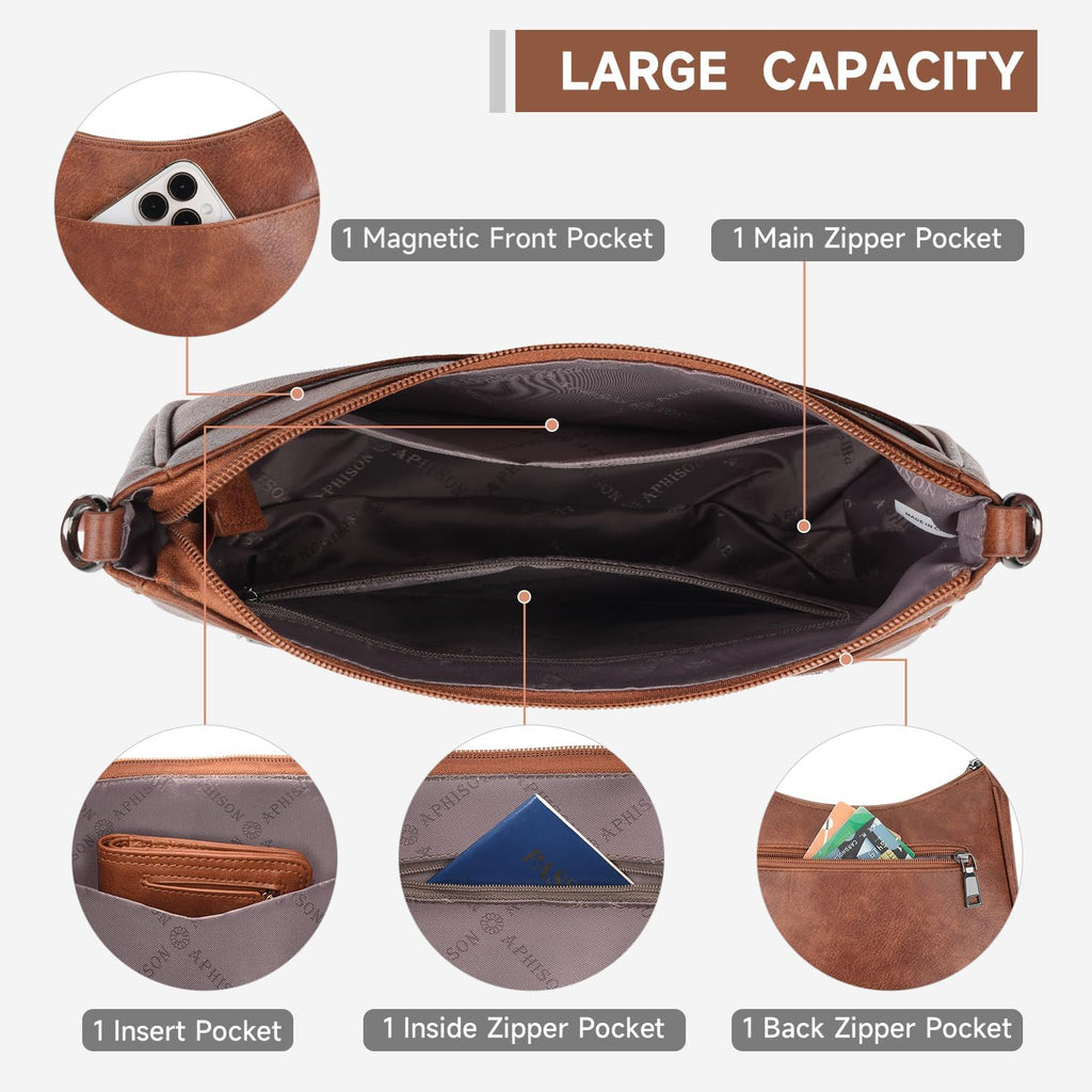 Trendy Leather Crossbody Purse, Women'S Shoulder Handbag