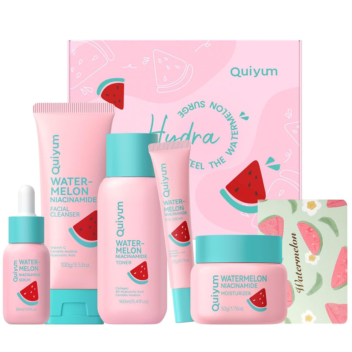 Watermelon & Niacinamide Skincare Set for Women Teens Girls, 5PCS