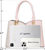 Triple Compartments Purses and Handbags for Women Fashion Ladies Satchel Shoulder Top Handle Bag