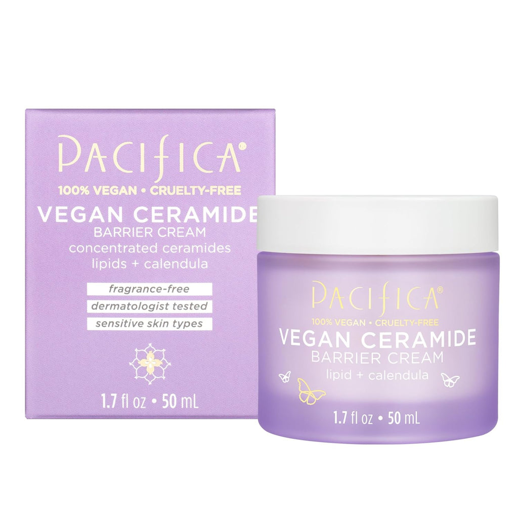 Face Cream - Vegan Ceramide Barrier Cream W/Niacinamide & Shea Butter - Hydrating Daily Face Moisturizer Fragrance Free for Sensitive Skin, Vegan, Clean Beauty Allergy & Dermatologist Tested