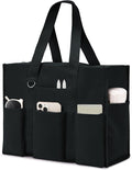 Large Tote Bag for Women Waterproof with 12 Pockets Top Zipper Closure Utility Teacher Nurse Bags for Work School
