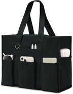 Large Tote Bag for Women Waterproof with 12 Pockets Top Zipper Closure Utility Teacher Nurse Bags for Work School