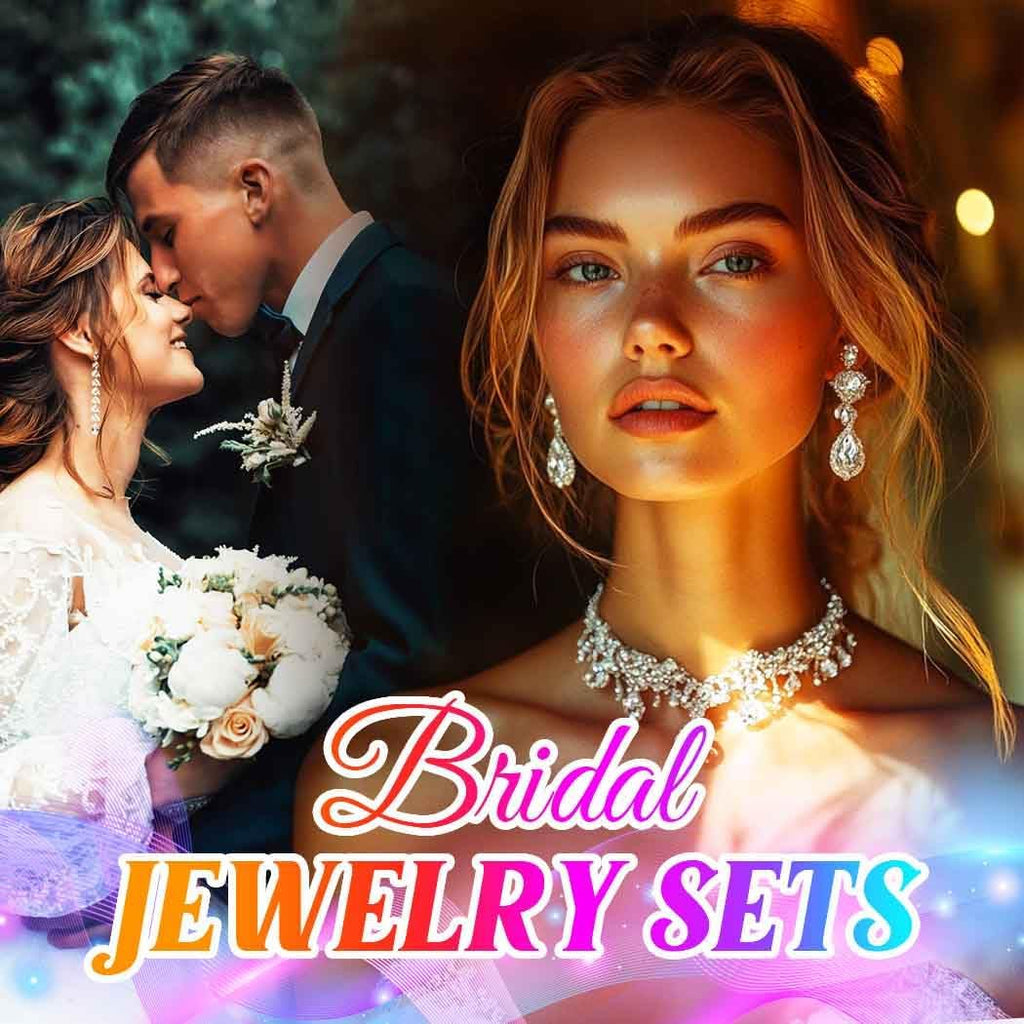 Pearl Jewelry Set Gold Prom Formal Necklace Earrings Bracelet Sets Rhinestone Bridal Wedding Jewelry Sets for Women and Brides