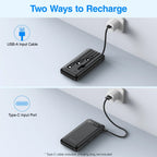 20000Mah Power Bank Portable Charger with Cables Compatible for Iphone, Android Cell Phone