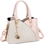 Triple Compartments Purses and Handbags for Women Fashion Ladies Satchel Shoulder Top Handle Bag