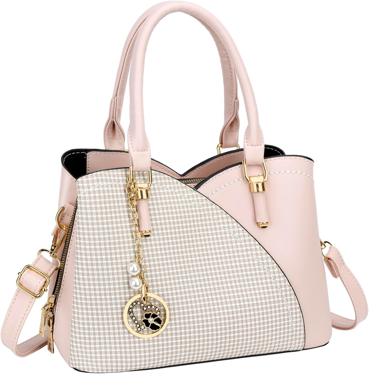 Triple Compartments Purses and Handbags for Women Fashion Ladies Satchel Shoulder Top Handle Bag