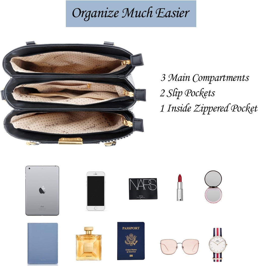 Women Purses and Handbags, PU Leather Top Handle Satchel Bag
