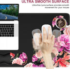 Mouse Pad Set, Peony Flower Desk Mat for Keyboard and Mouse