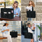 Large Tote Bag for Women Waterproof with 12 Pockets Top Zipper Closure Utility Teacher Nurse Bags for Work School