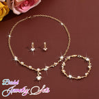 Pearl Jewelry Set Gold Prom Formal Necklace Earrings Bracelet Sets Rhinestone Bridal Wedding Jewelry Sets for Women and Brides