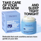 Wake up Beautiful Retinoid Night Cream – Overnight Anti-Aging Moisturizer with Hyaluronic Acid & Melatonin, Reduces Wrinkles & Fine Lines, Hydrating and Gentle for Dry or Mature Skin, Vegan