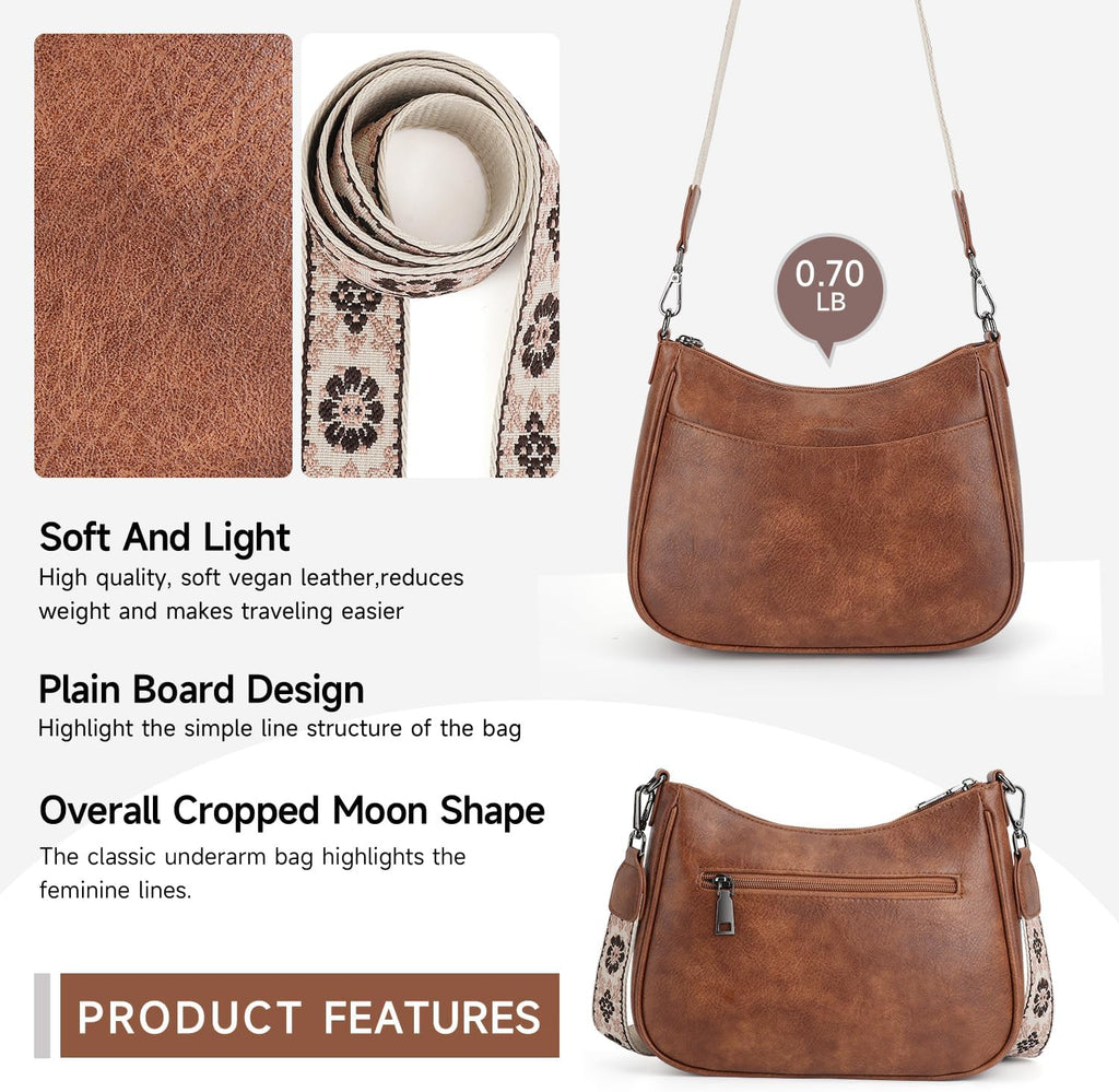 Trendy Leather Crossbody Purse, Women'S Shoulder Handbag