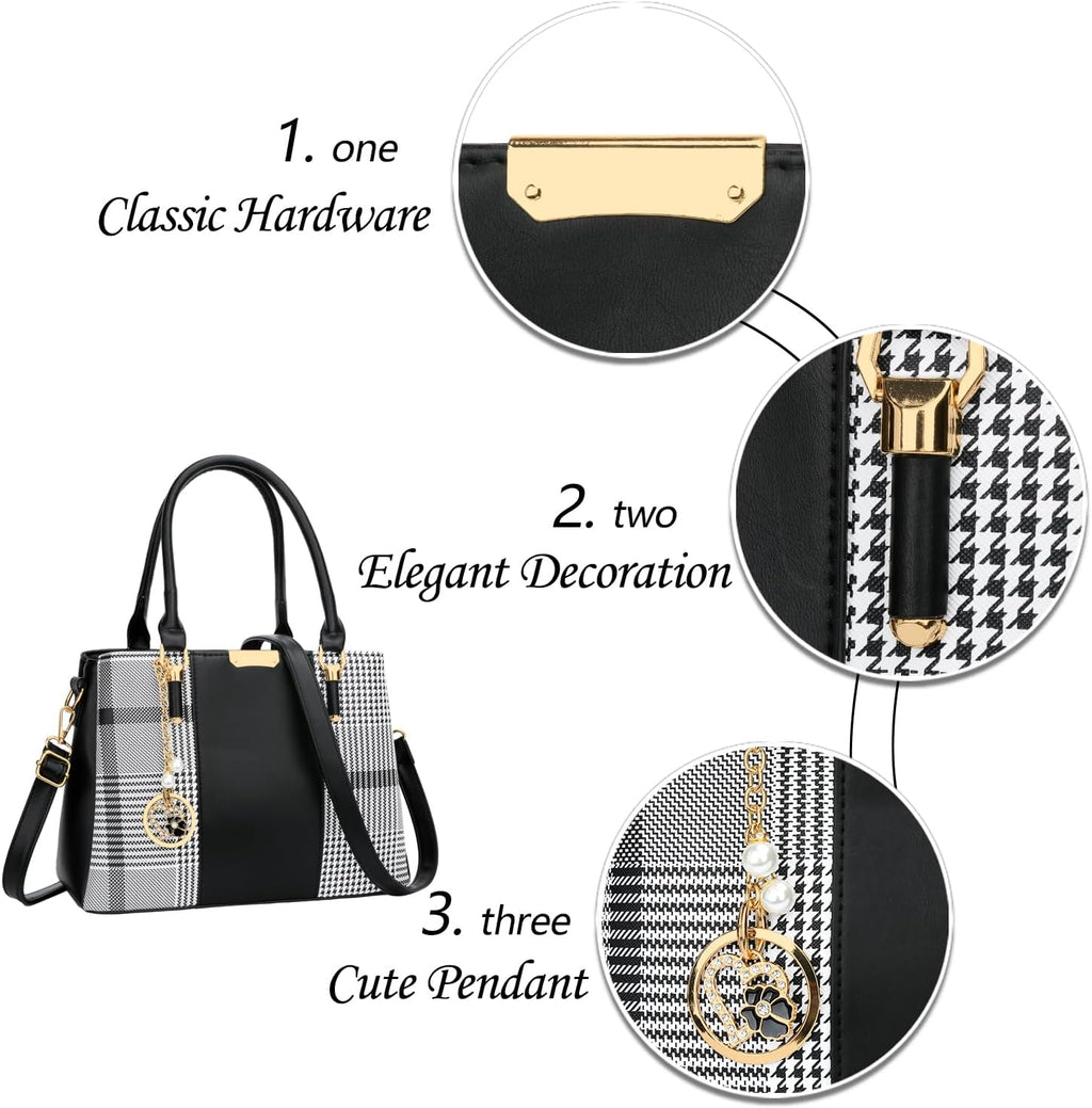 Women Purses and Handbags, PU Leather Top Handle Satchel Bag