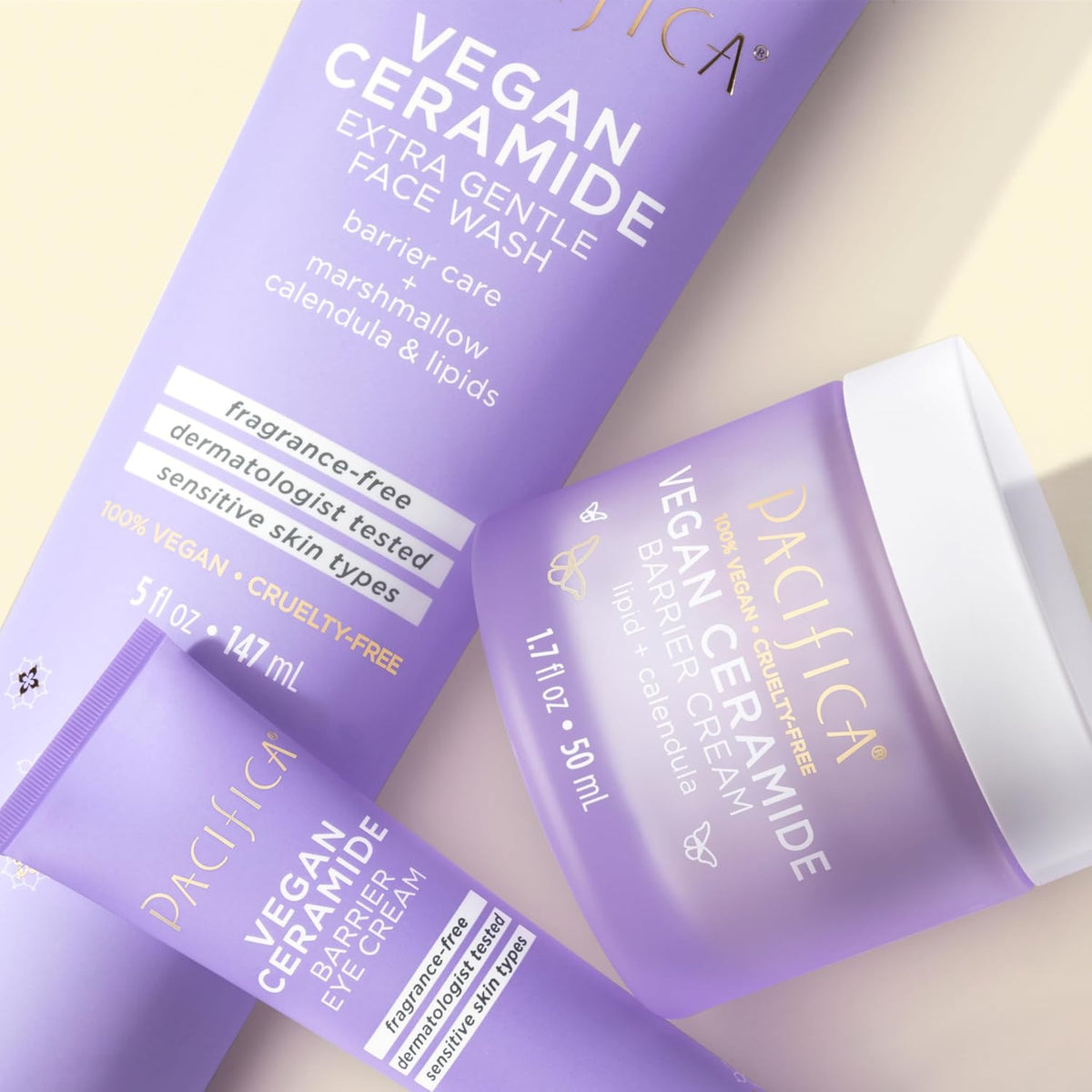 Face Cream - Vegan Ceramide Barrier Cream W/Niacinamide & Shea Butter - Hydrating Daily Face Moisturizer Fragrance Free for Sensitive Skin, Vegan, Clean Beauty Allergy & Dermatologist Tested