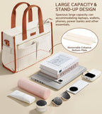 Canvas Tote Bag for Women, 15-Pockets Work Laptop Tote Purse Large Crossbody Nurse Teacher Bible Bag for School Travel Daily
