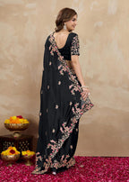 Women'S Rangoli Silk Embroidred Saree with Unstitch Blouse Piece
