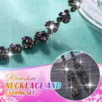 Bridal Wedding Jewelry Set Silver Rhinestones Choker Necklaces Earrings Bracelet Sets Prom Jewelry for Women and Brides
