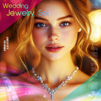 Rhinestones Prom Bridal Jewelry Set Sparkly Wedding Necklace Earrings Bracelet Sets for Women and Brides
